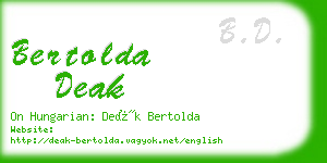 bertolda deak business card